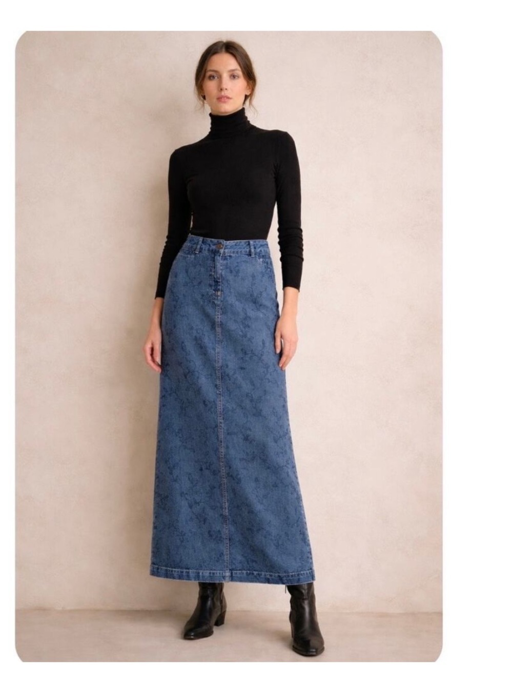 Christopher & Banks Dark Blue Denim Maxi Skirt